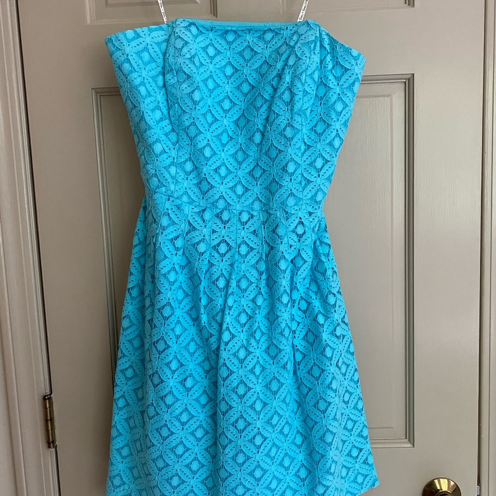 Beautiful Blue Lilly Pulitzer strapless Dress size 6